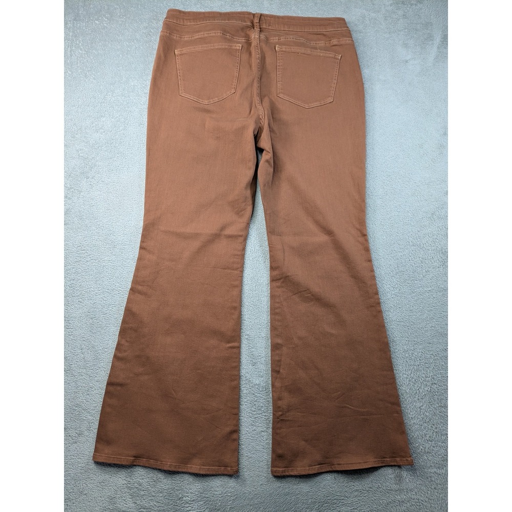 Pilcro Anthropologie Brown Flare Patch Pocket Jeans Plus Size 16W Boho Retro - Picture 3 of 11